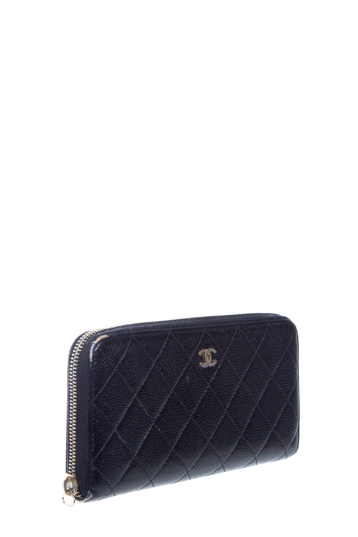 Chanel Black Quilted Caviar Wallet