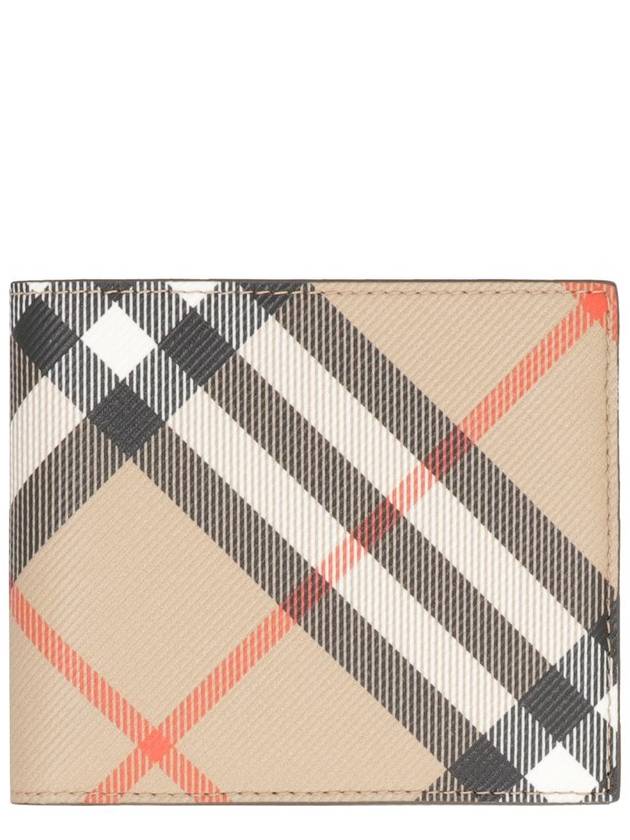 Burberry Check Bifold Half Wallet Sand