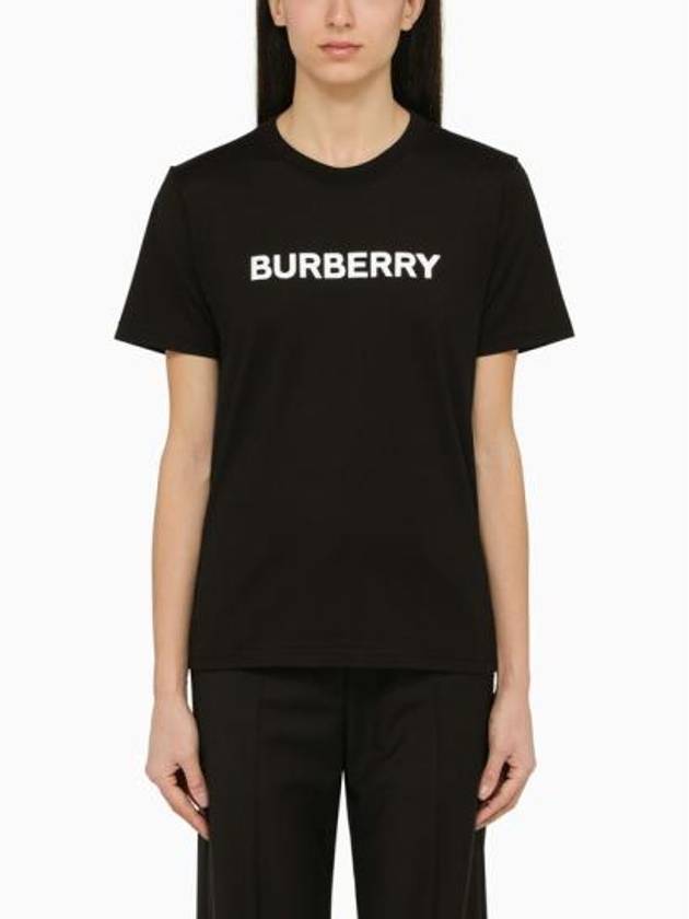 Burberry Logo Print Crew Neck Cotton Short Sleeve T-Shirt Black