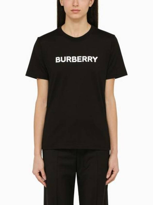 Burberry Logo Print Crew Neck Cotton Short Sleeve T-Shirt Black