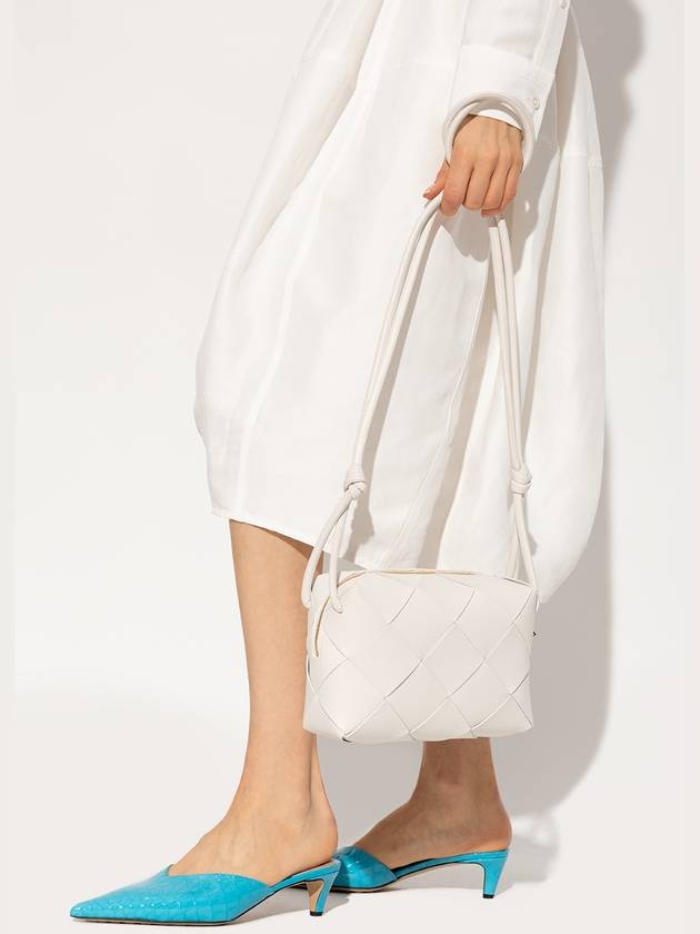 Bottega Veneta Cassette Intrecciato Small Cross Bag White