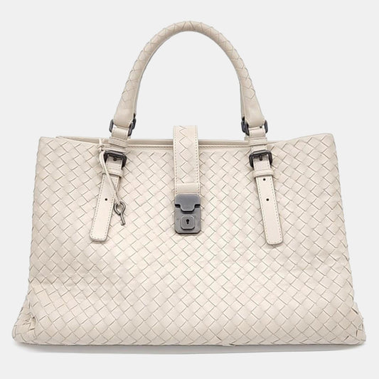 Bottega Veneta Beige Roma Handbag