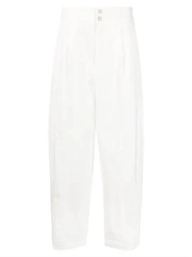 Bottega Veneta Women's Compact Cotton Wide Pants White