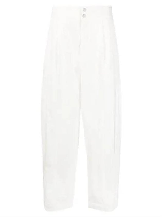 Bottega Veneta Women's Compact Cotton Wide Pants White