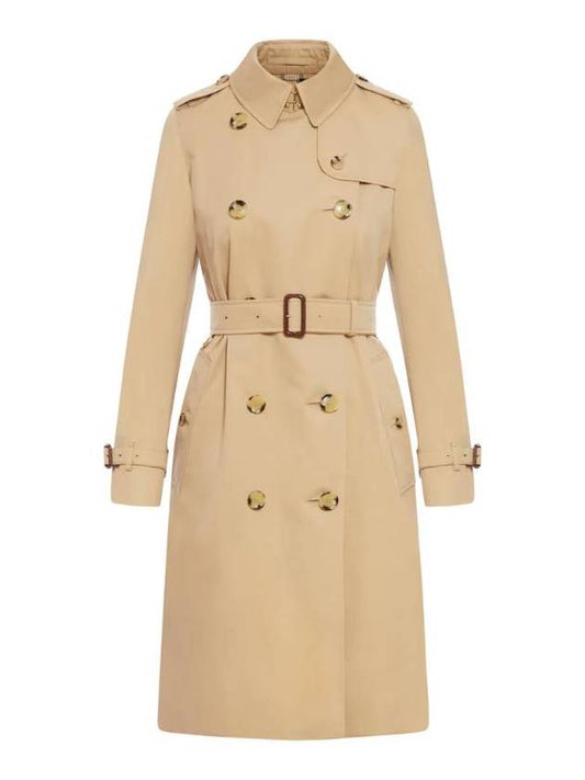 Burberry Kensington Heritage Cotton Trench Double Coat Beige