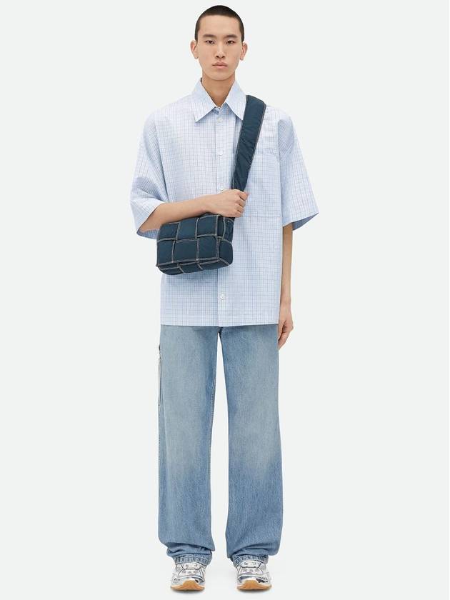 Bottega Veneta Small padded tech cassette crossbody bag deep blue white