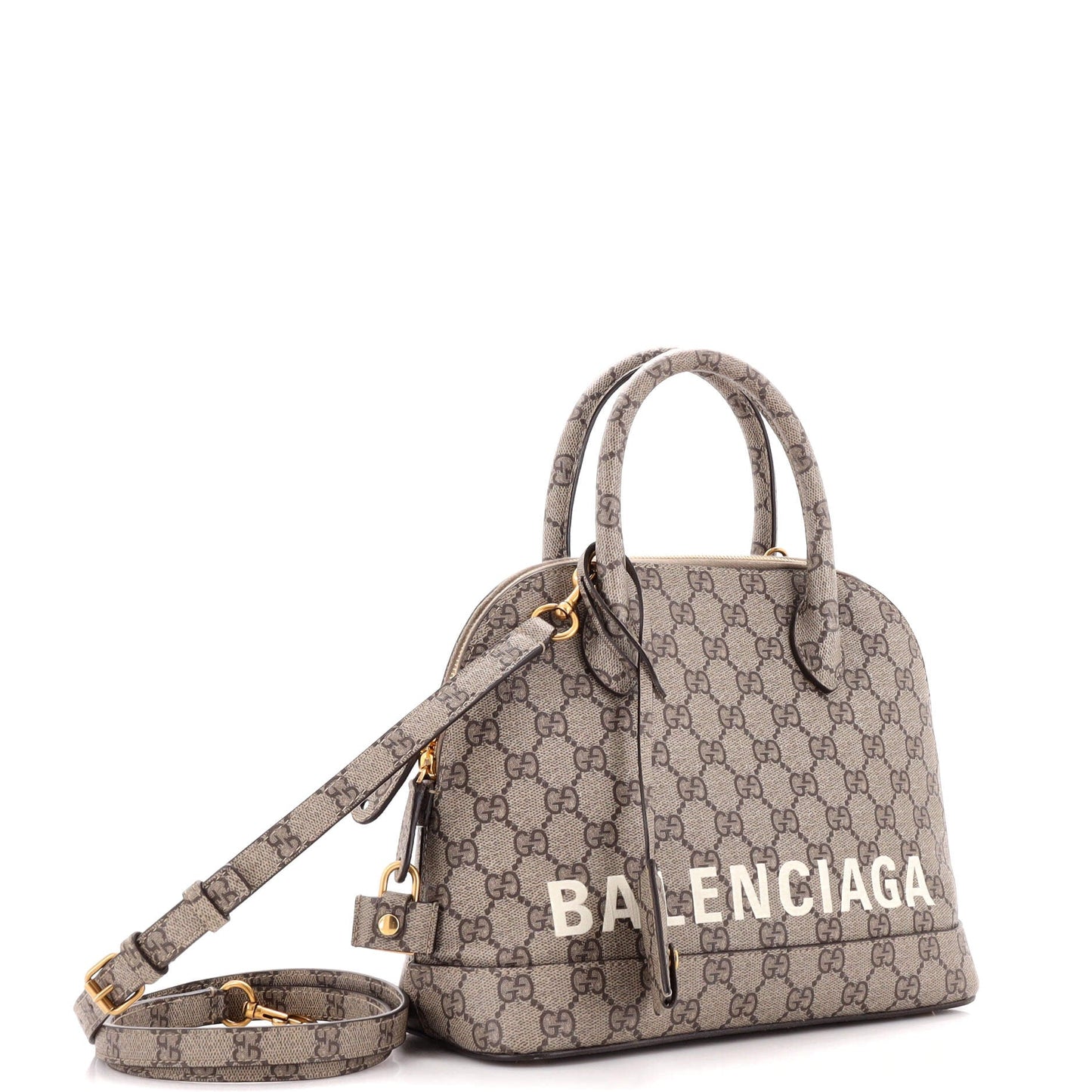 x Balenciaga The Hacker Project Logo Ville Bag GG Coated Canvas Small