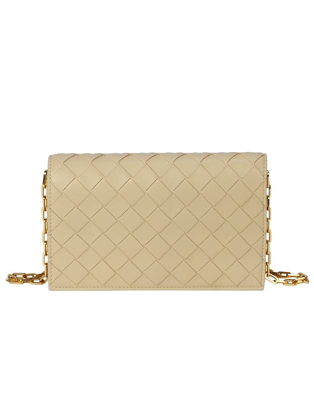 Bottega Veneta Intrecciato Chain Leather Mini Cross Bag Beige