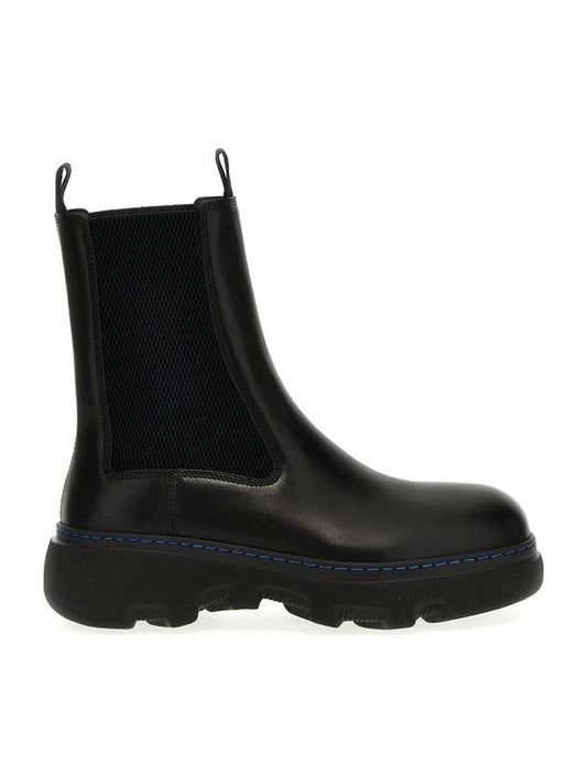 Burberry Creeper Leather Chelsea Boots Black