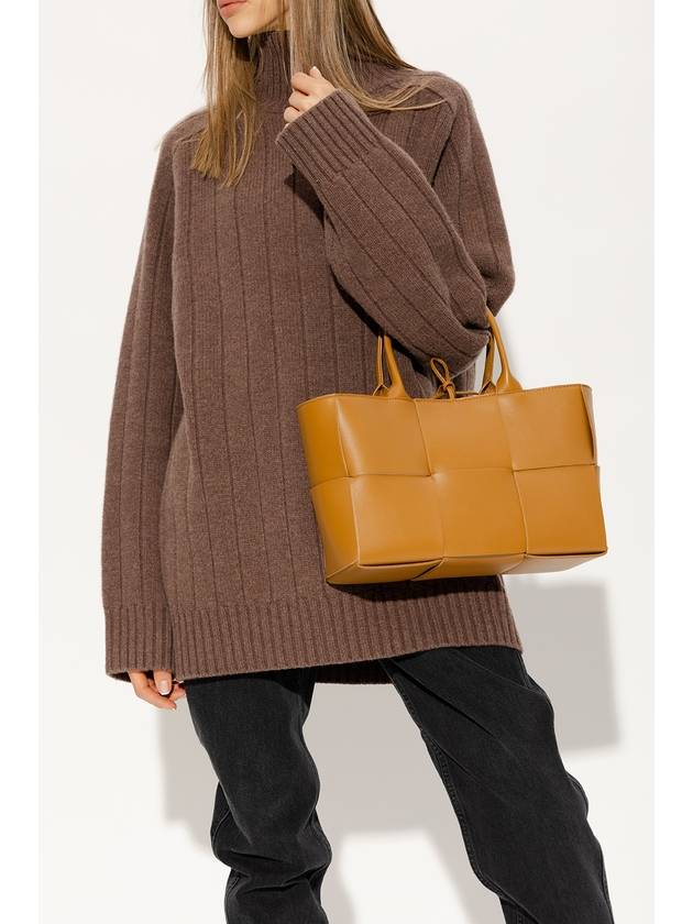 Bottega Veneta Women's Intrecciato Arco Small Tote Bag Brown