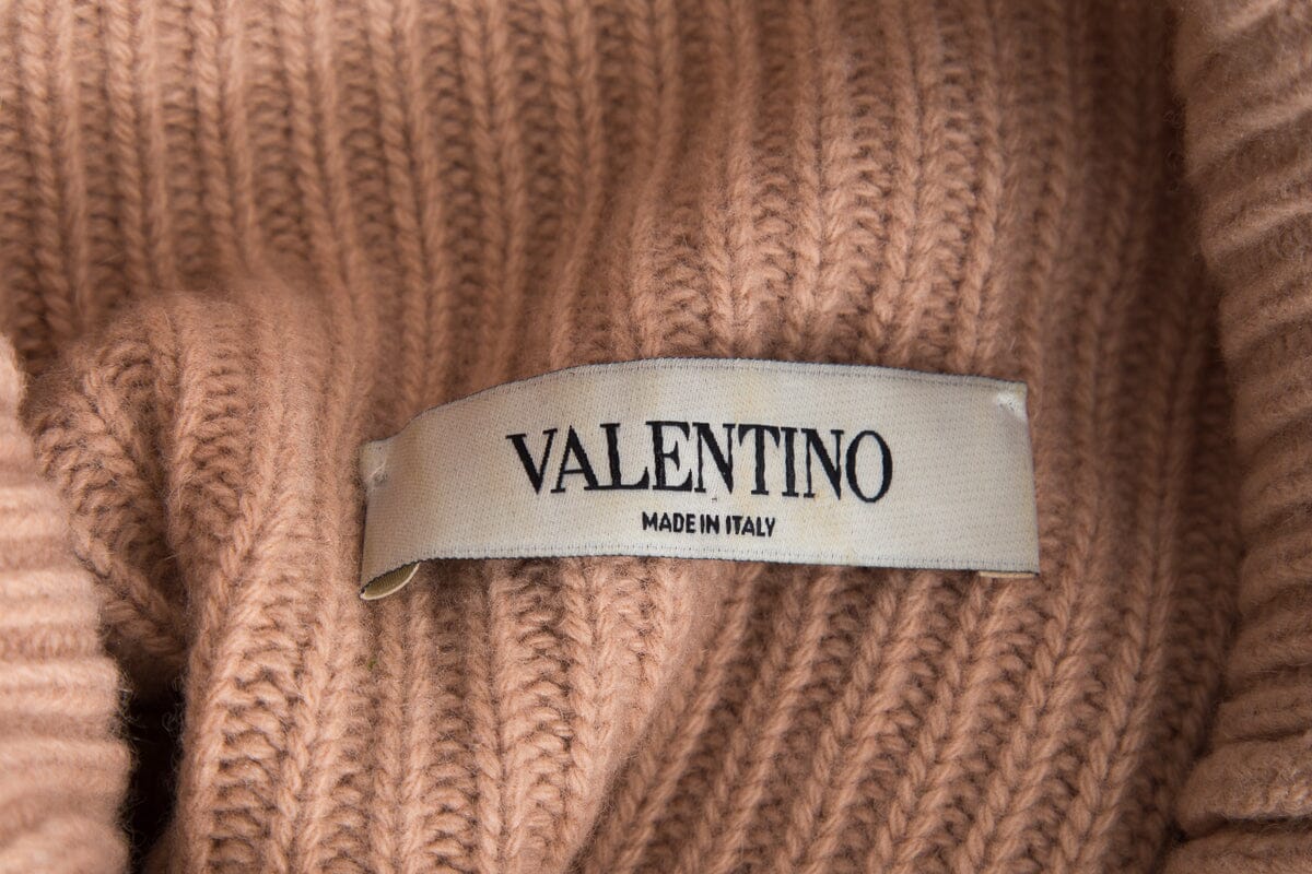 Valentino Dark Beige Turtleneck Long Sweater SZ M