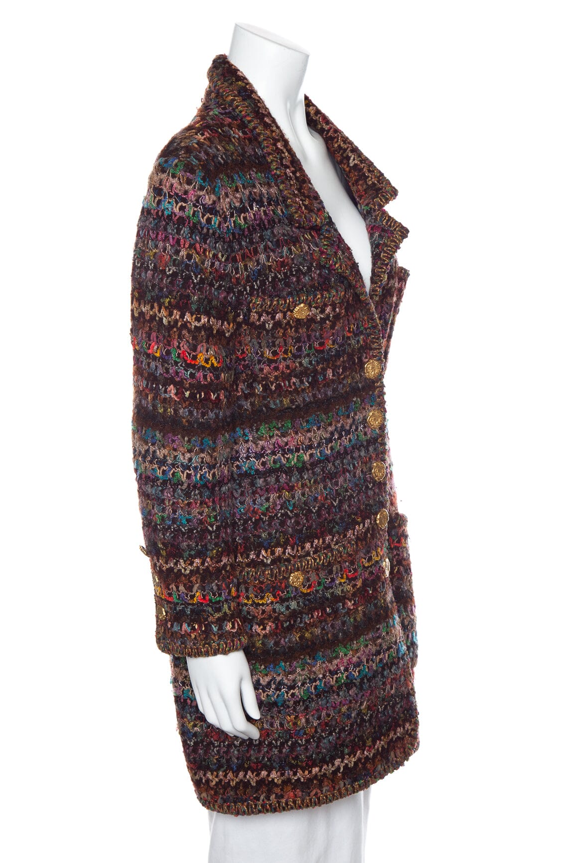 Chanel Vintage 1993 Rare Autumn Burgundy & Multi Jacket SZ 42