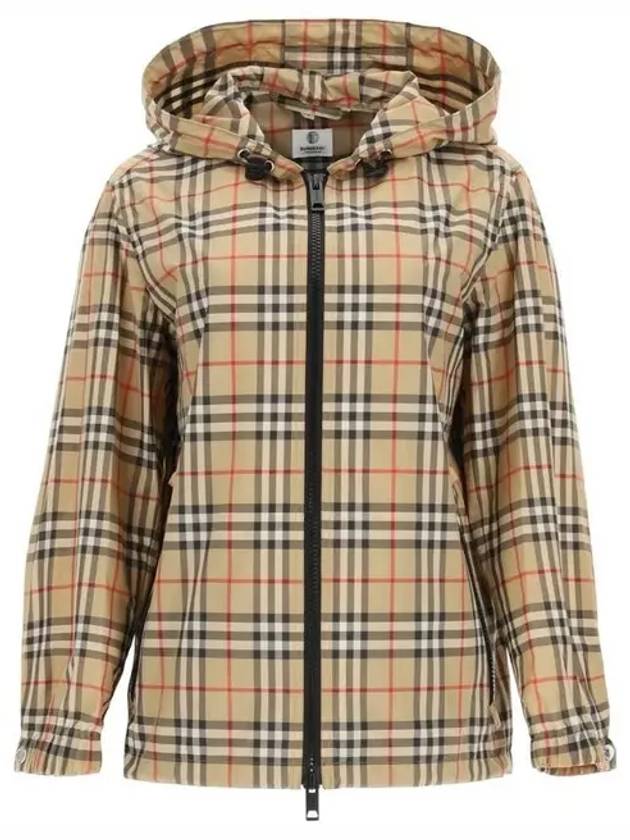 Burberry Women's Everton Vintage Check Hooded Jacket Beige