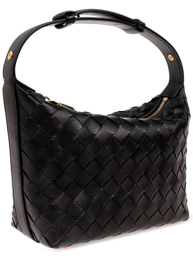 Bottega Veneta Intrecciato Small Leather Shoulder Bag Black