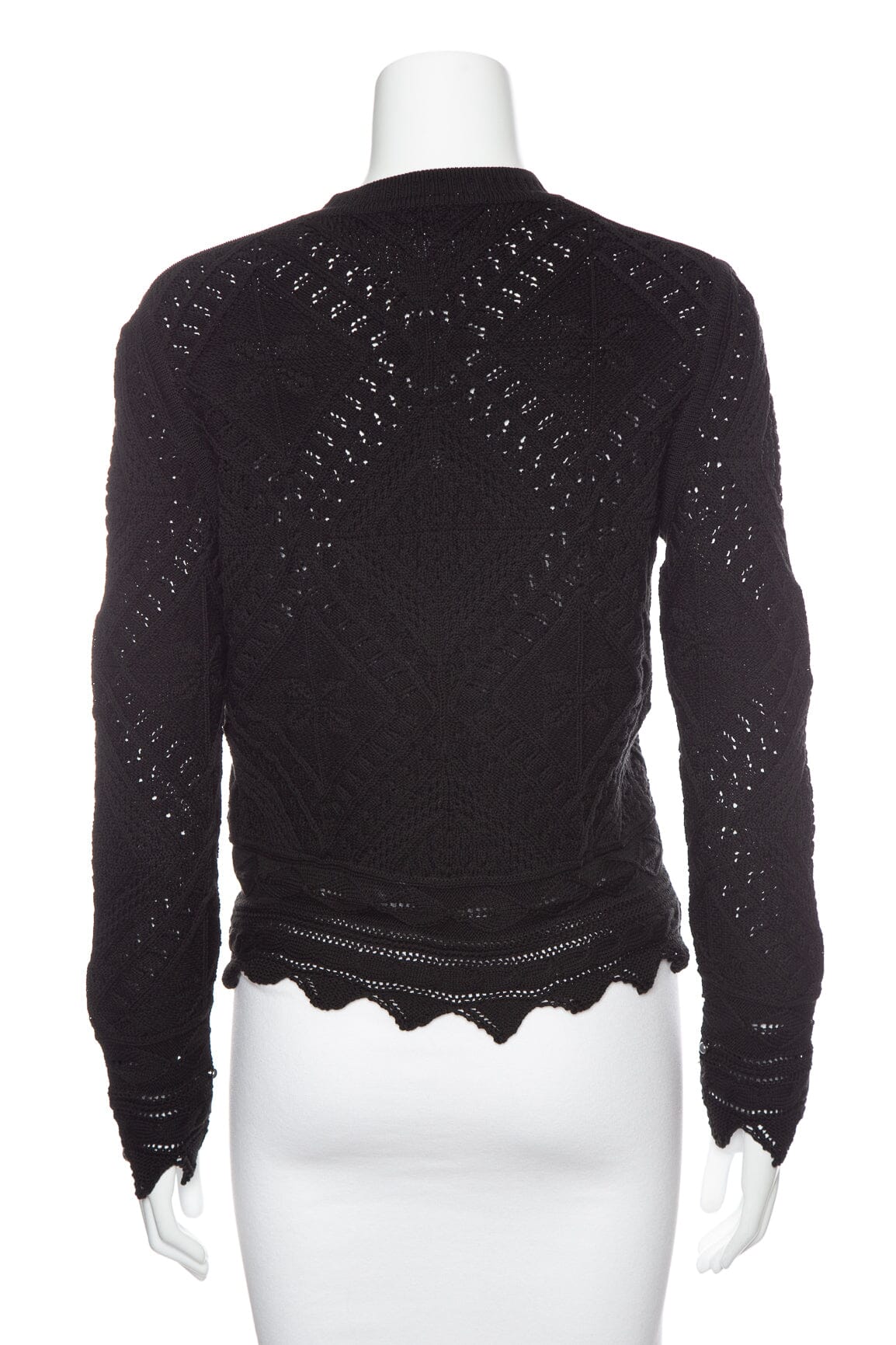 Chanel S/S 2004 Black Cable Knit Cardigan SZ 38