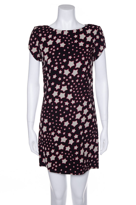 Saint Laurent Black and Red Star Print Dress SZ 36