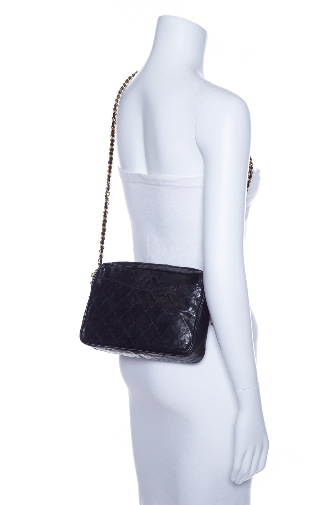 Chanel Black Quilted Camera Handbag