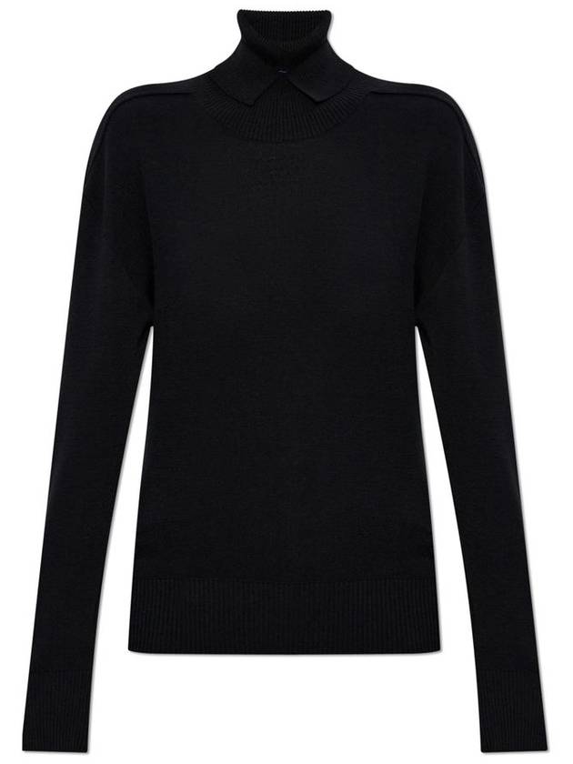 Burberry Rollneck Wool Knit Top Black