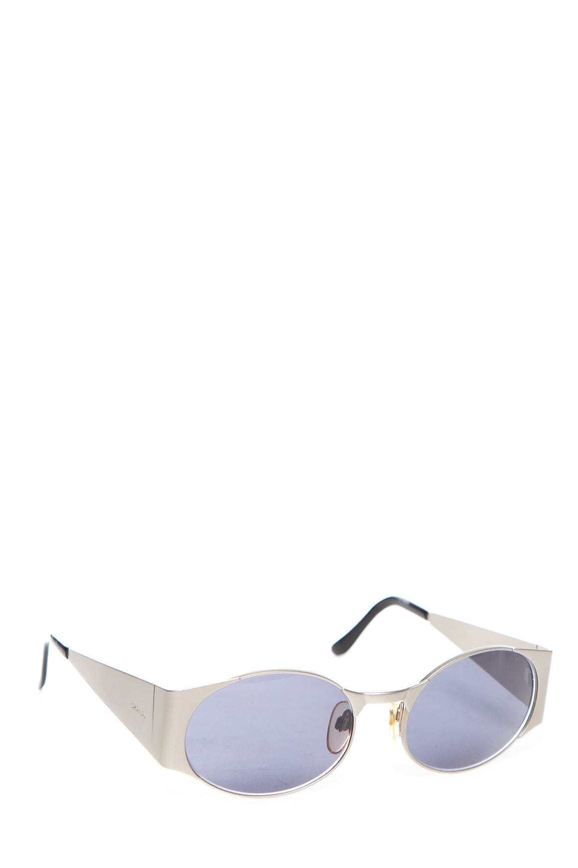 Chanel Silver Oval Sunglasses