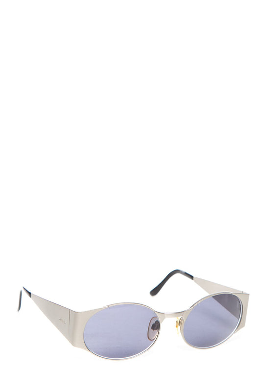 Chanel Silver Oval Sunglasses