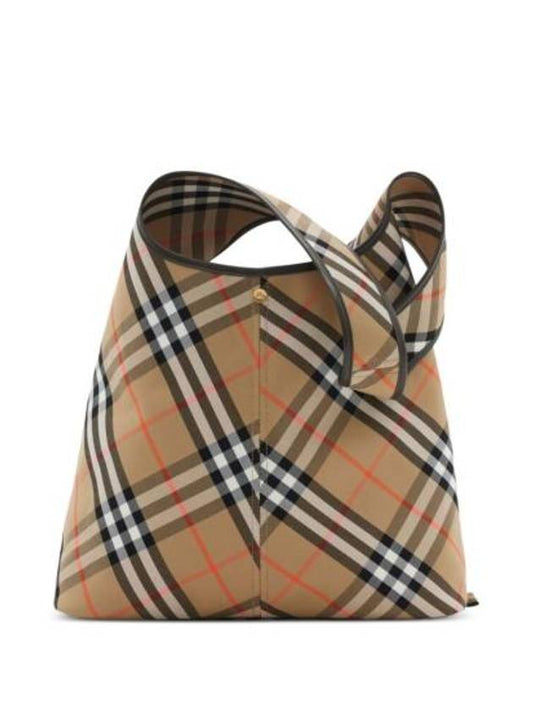 Burberry Check Large Shoulder Bag Sand