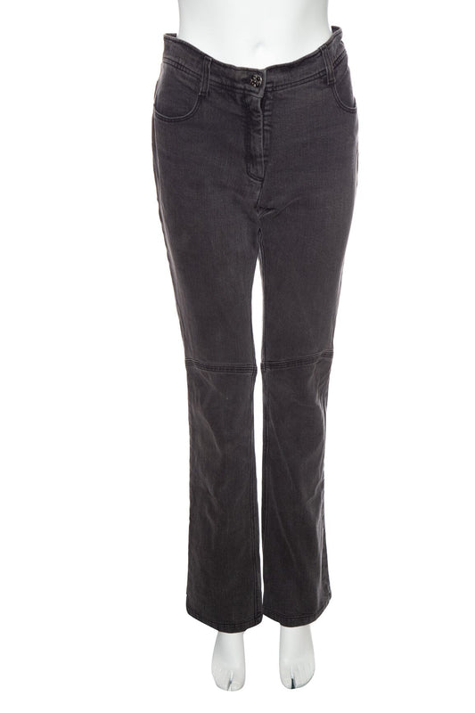 Chanel Grey Straight Leg Jeans SZ 40