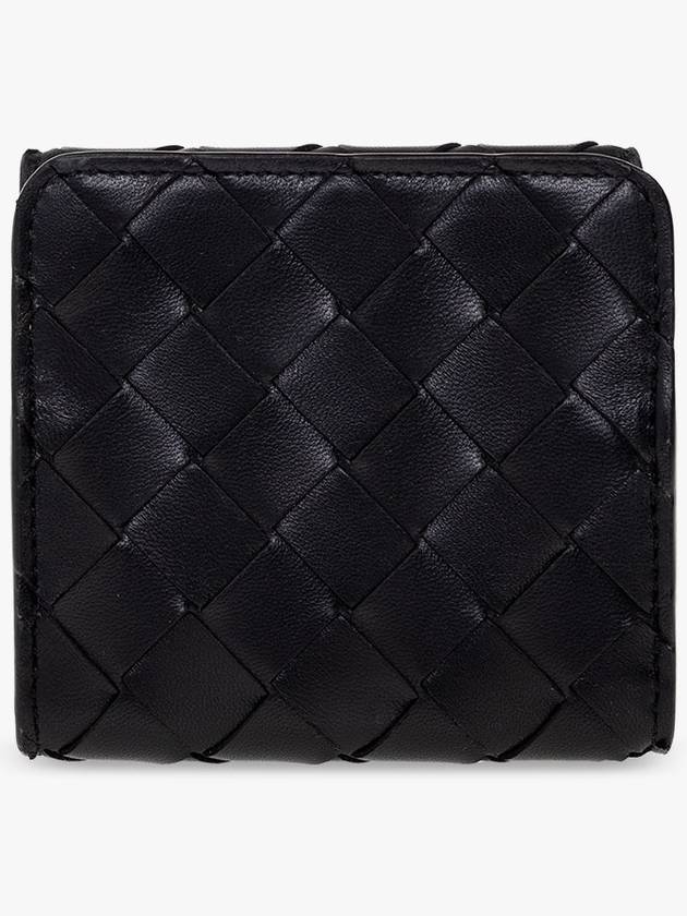 Bottega Veneta Intrecciato Tri-Fold Card Wallet Black