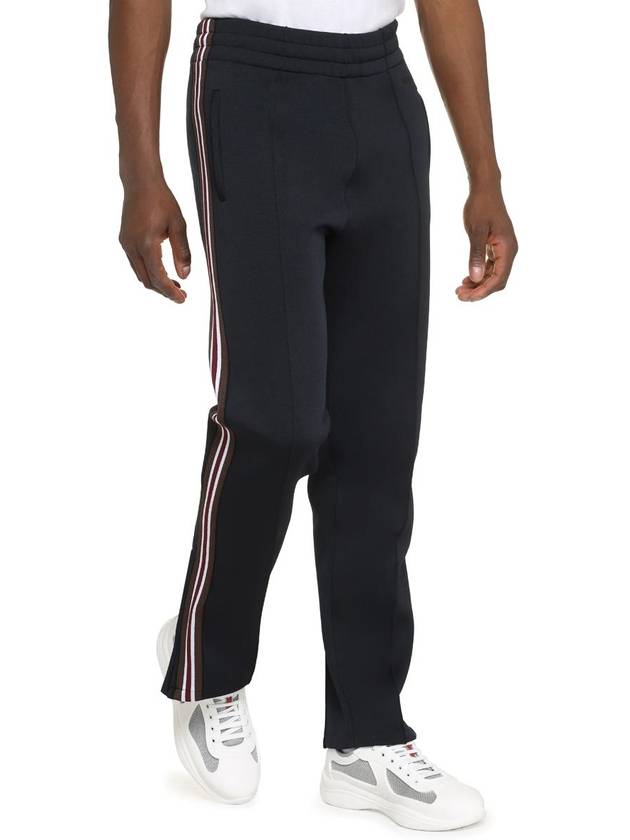 Burberry Men's Stripe Detail Track Pants Smoke Navy