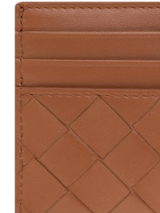 Bottega Veneta Intrecciato Leather Card Holder Brown