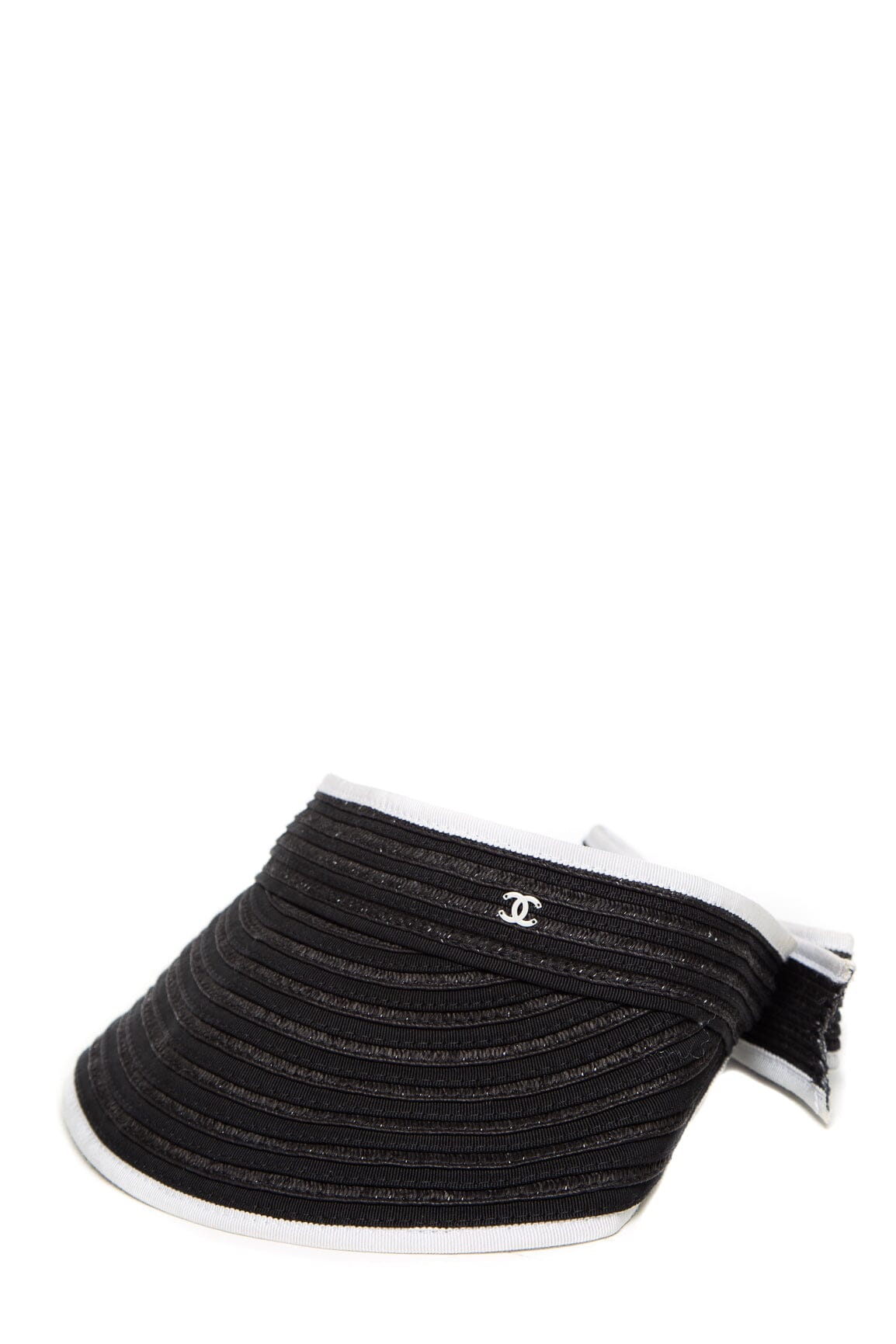 Chanel Black Interlocking CC Logo Visor Hat SZ S