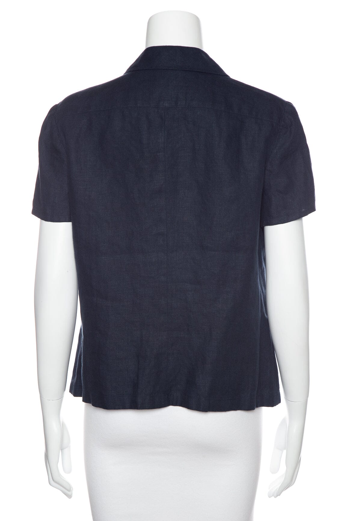 Chanel Vintage 1997 Navy Linen Blouse SZ 44