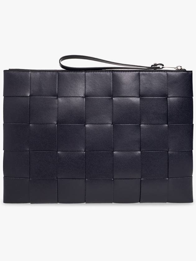Bottega Veneta Intrecciato Strap Clutch Dark Navy