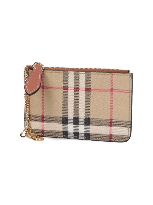 Burberry Check Print Coin Wallet Beige