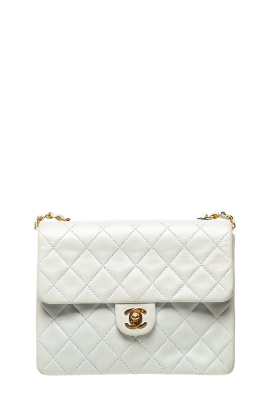 Chanel Vintage (1991-1994) Powder Blue Square Flap Shoulder Bag