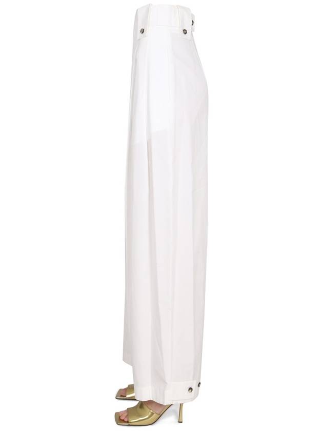 Bottega Veneta Women's High Waist Pintuck Wide Pants White