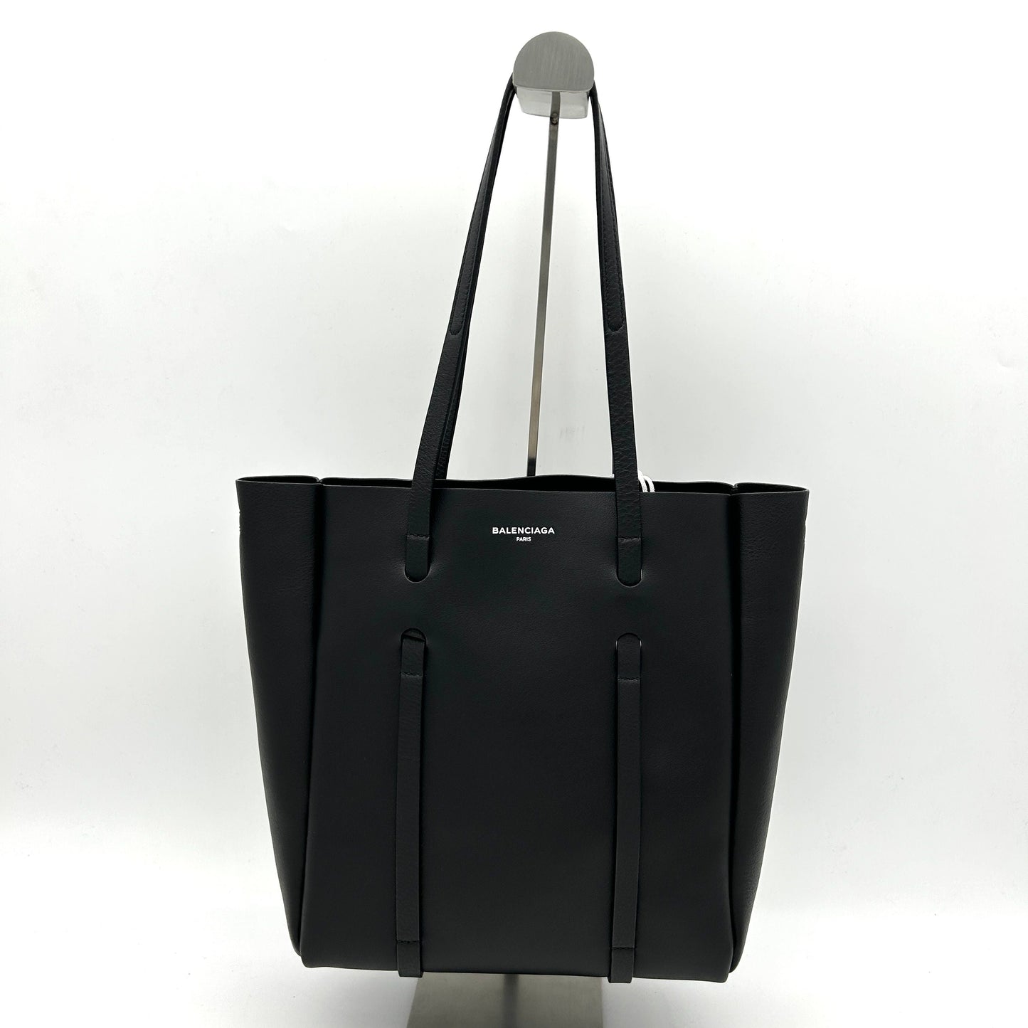 BALENCIAGA Veau Baltimore Double Sided Small Everyday Tote Gris Fossile Black LA30024