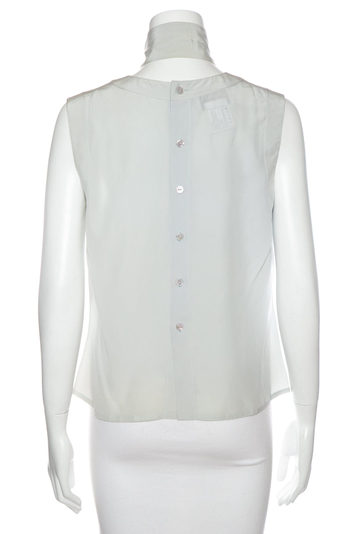 Chanel Vintage 2003 Spring Grey Sleeveless Blouse SZ 40