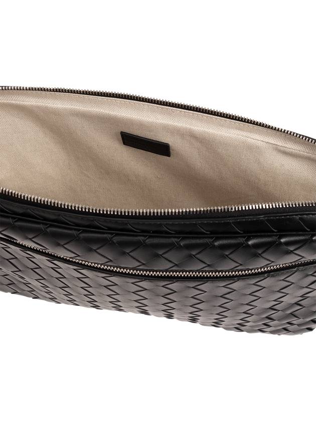 Bottega Veneta Intrecciato Zipper Leather Laptop Sleeve Black