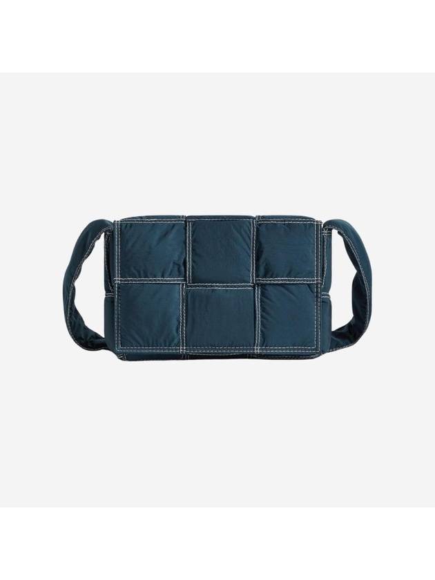 Bottega Veneta Small padded tech cassette crossbody bag deep blue white