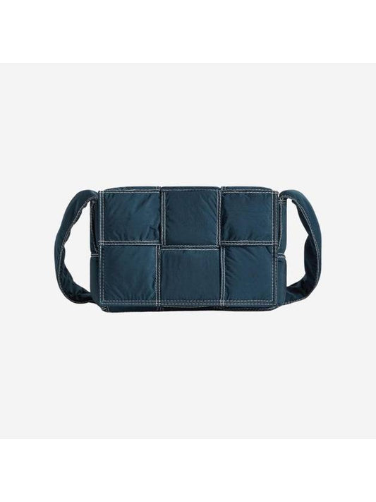 Bottega Veneta Small padded tech cassette crossbody bag deep blue white