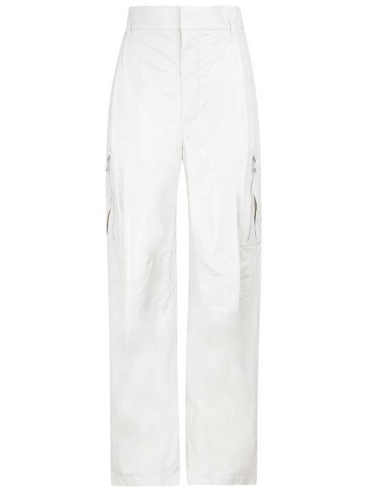Bottega Veneta Calfskin Cargo Pants White