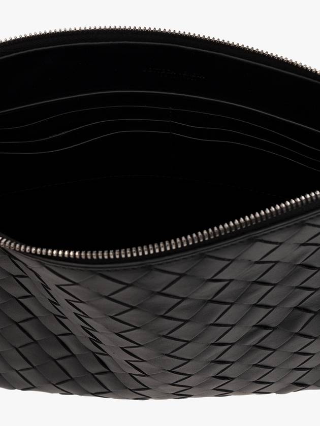 Bottega Veneta Men's Intrecciato Standing Crutch Bag Black