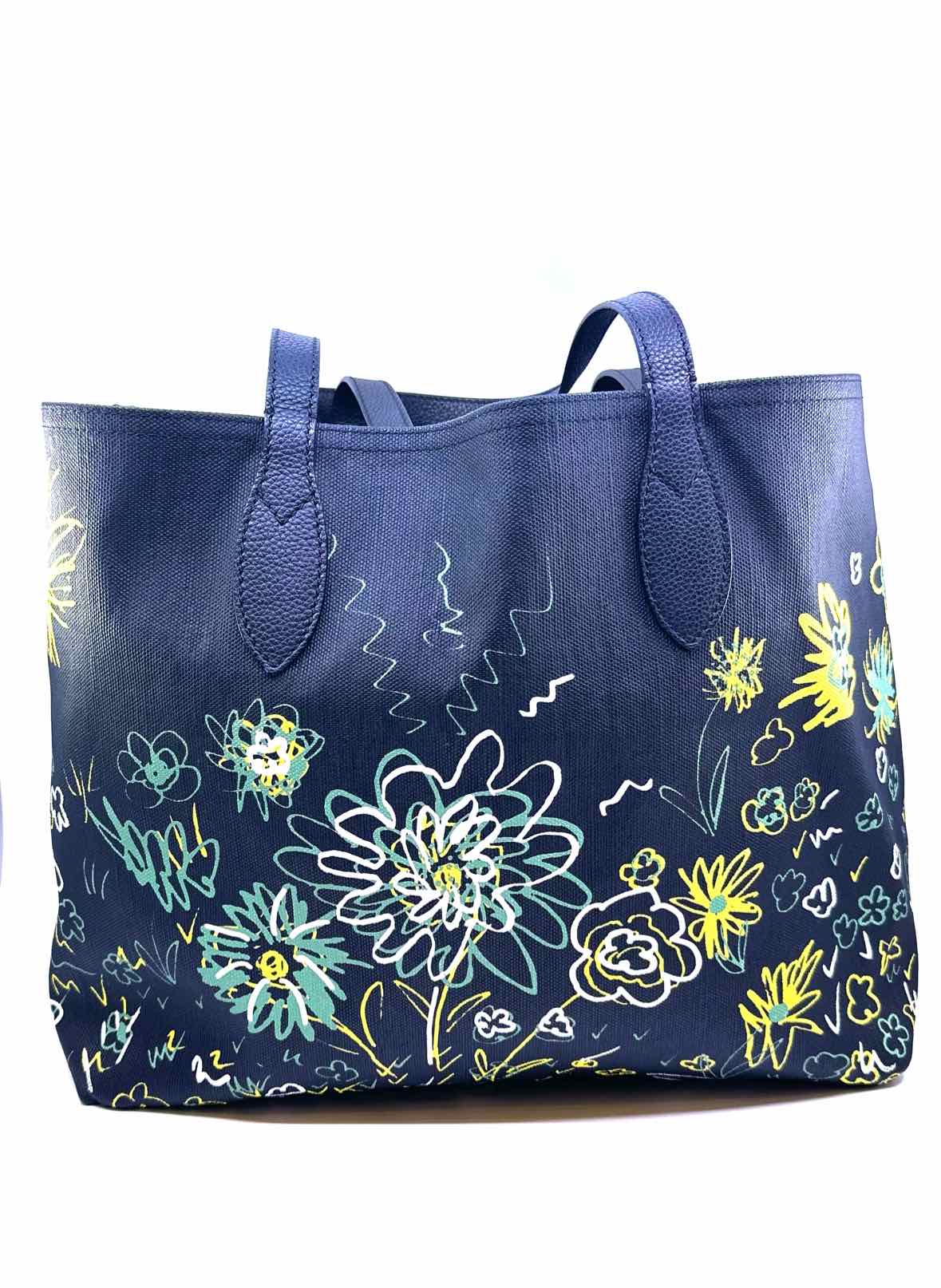 BURBERRY Black Canvas Floral Handbag