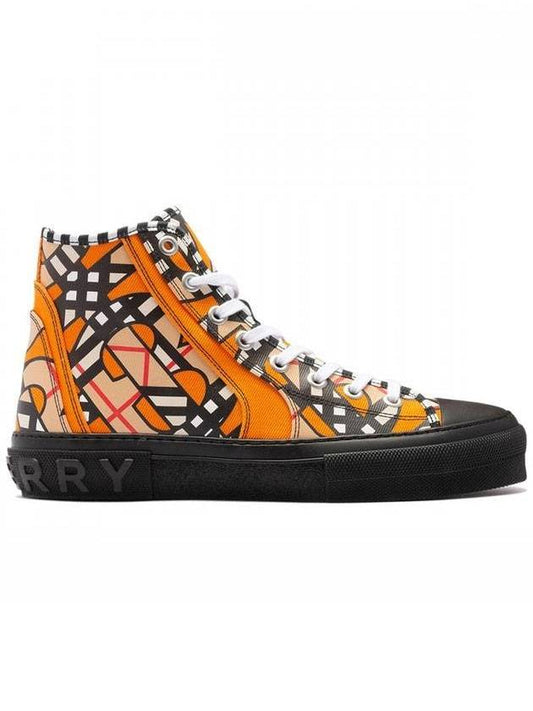 Burberry Men's Monogram High Top Sneakers Orange
