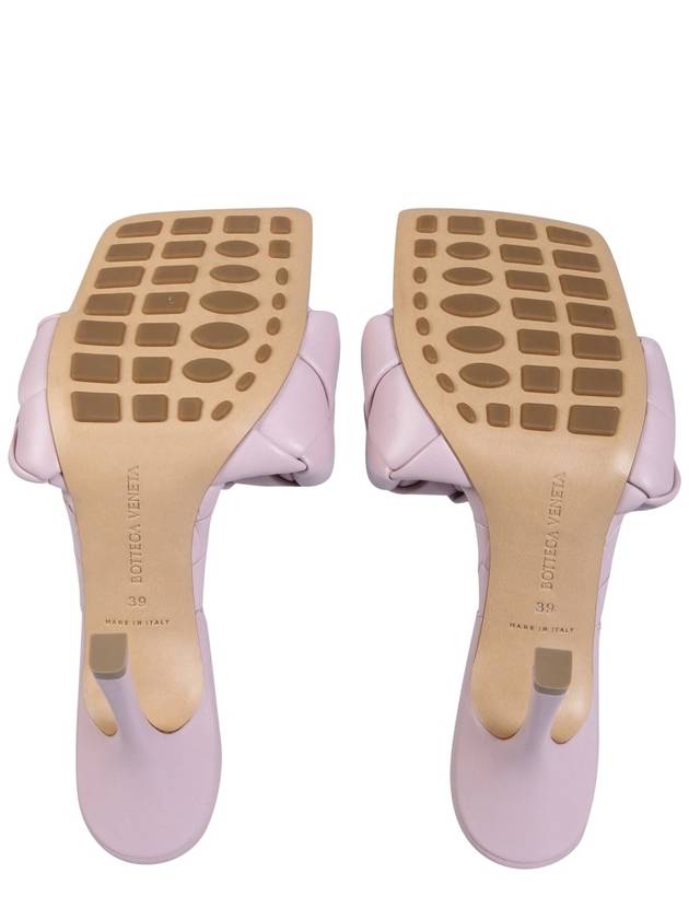 Bottega Veneta Lido Intrecciato sandal heel pink
