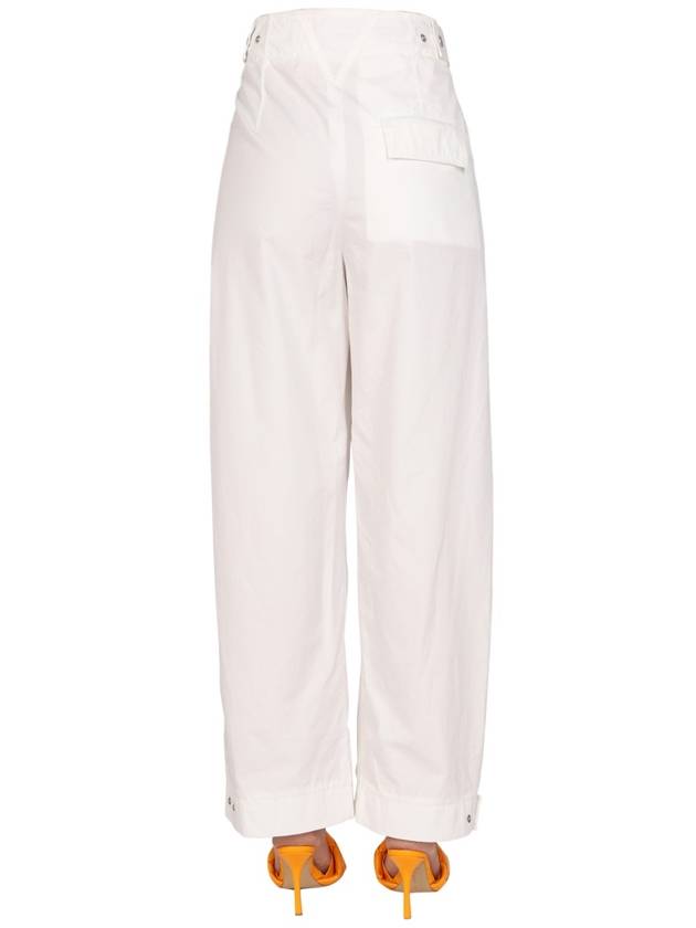 Bottega Veneta Women's Compact Cotton Wide Pants White