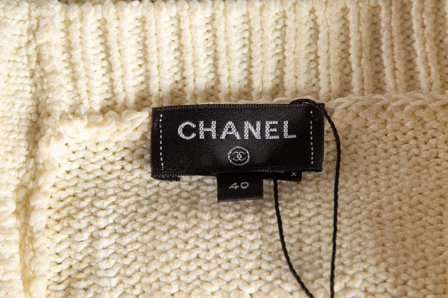 Chanel Beige Knit Ecru 2022 Summer Tube Top SZ 40