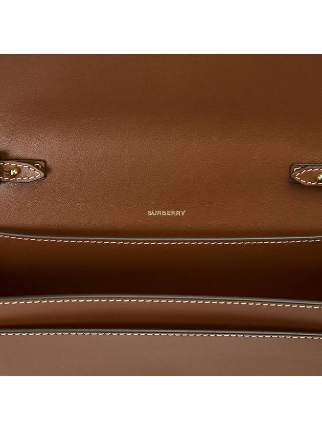 Burberry Buberry Mini Horseferry Print Canvas Leather Note Crossbody Bag Natural Tan