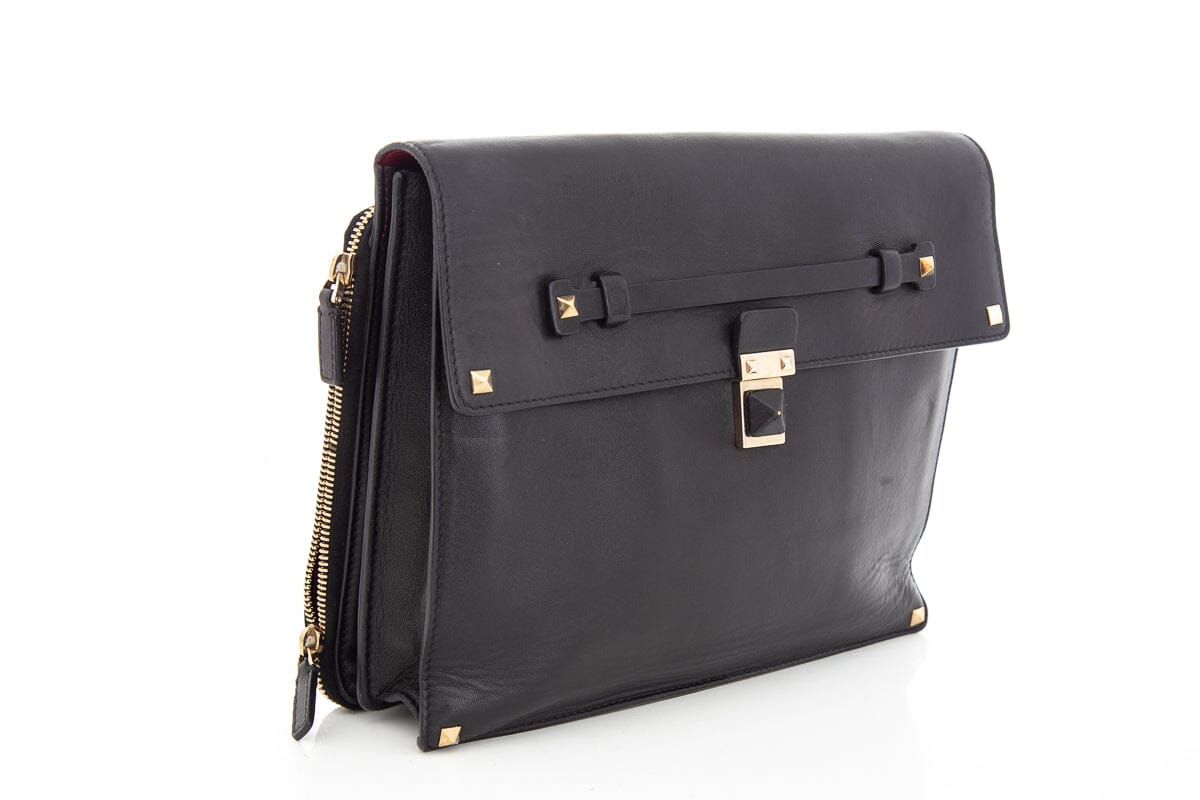 Valentino Black Rockstud Wristlet
