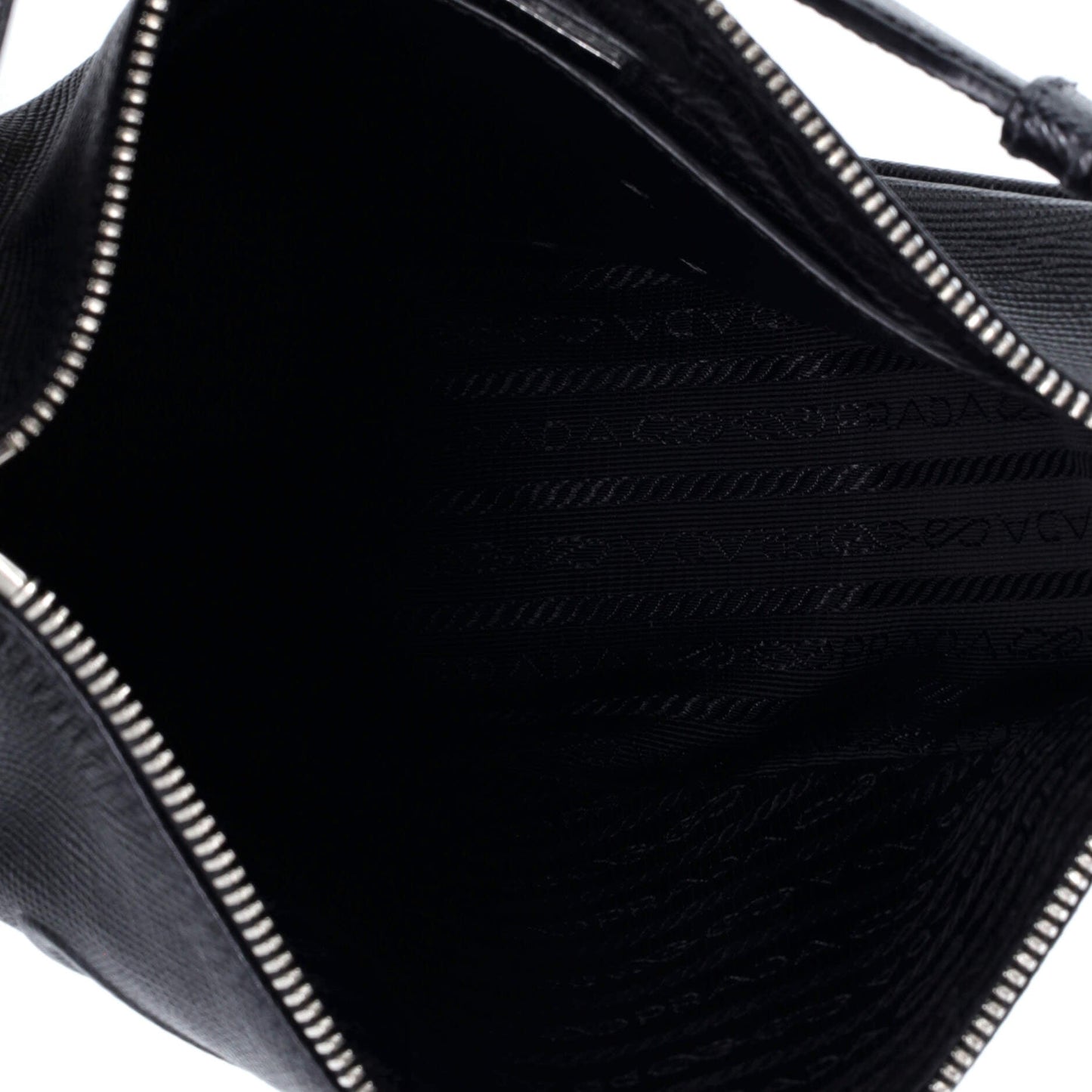 Triangle Logo Zip Crossbody Bag Leather Small